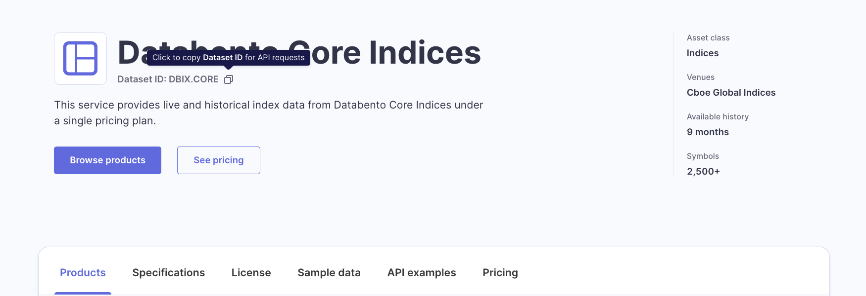 Find dataset id