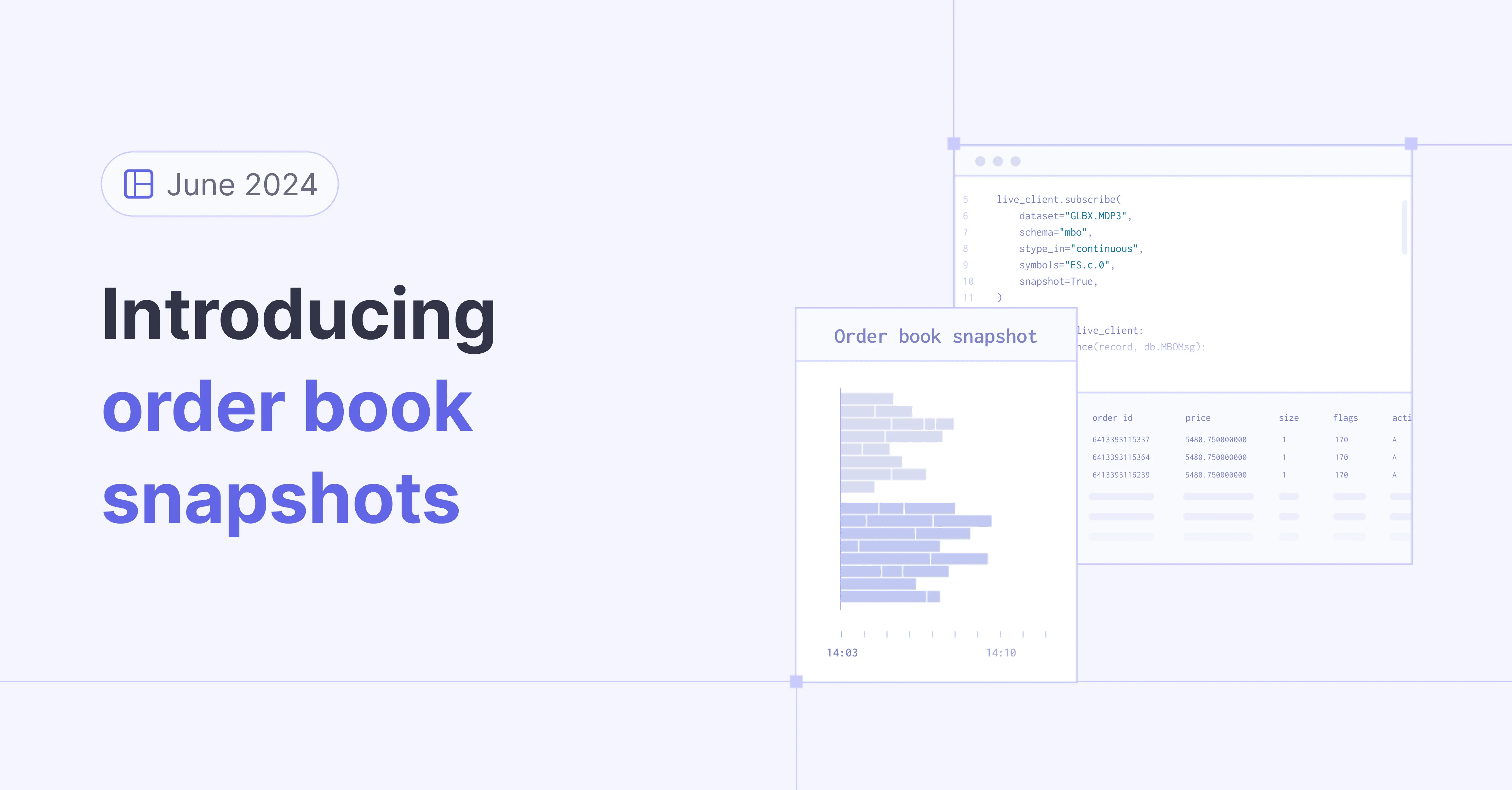 Title picture for Introducing order book snapshots for live data