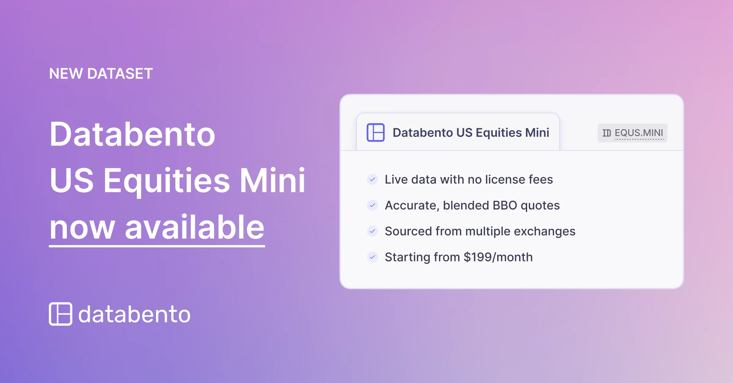 Title picture for Databento US Equities Mini now available