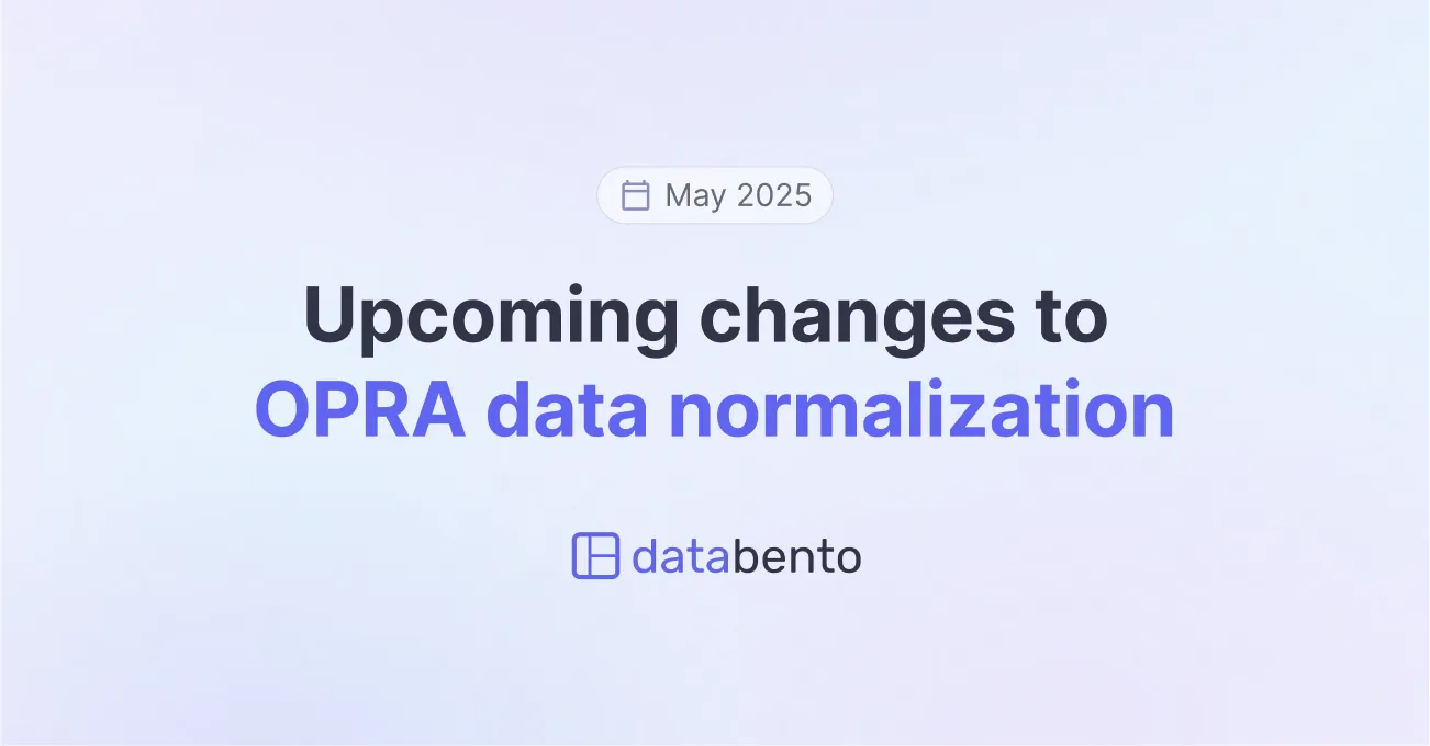 Title picture for Upcoming changes to OPRA data normalization