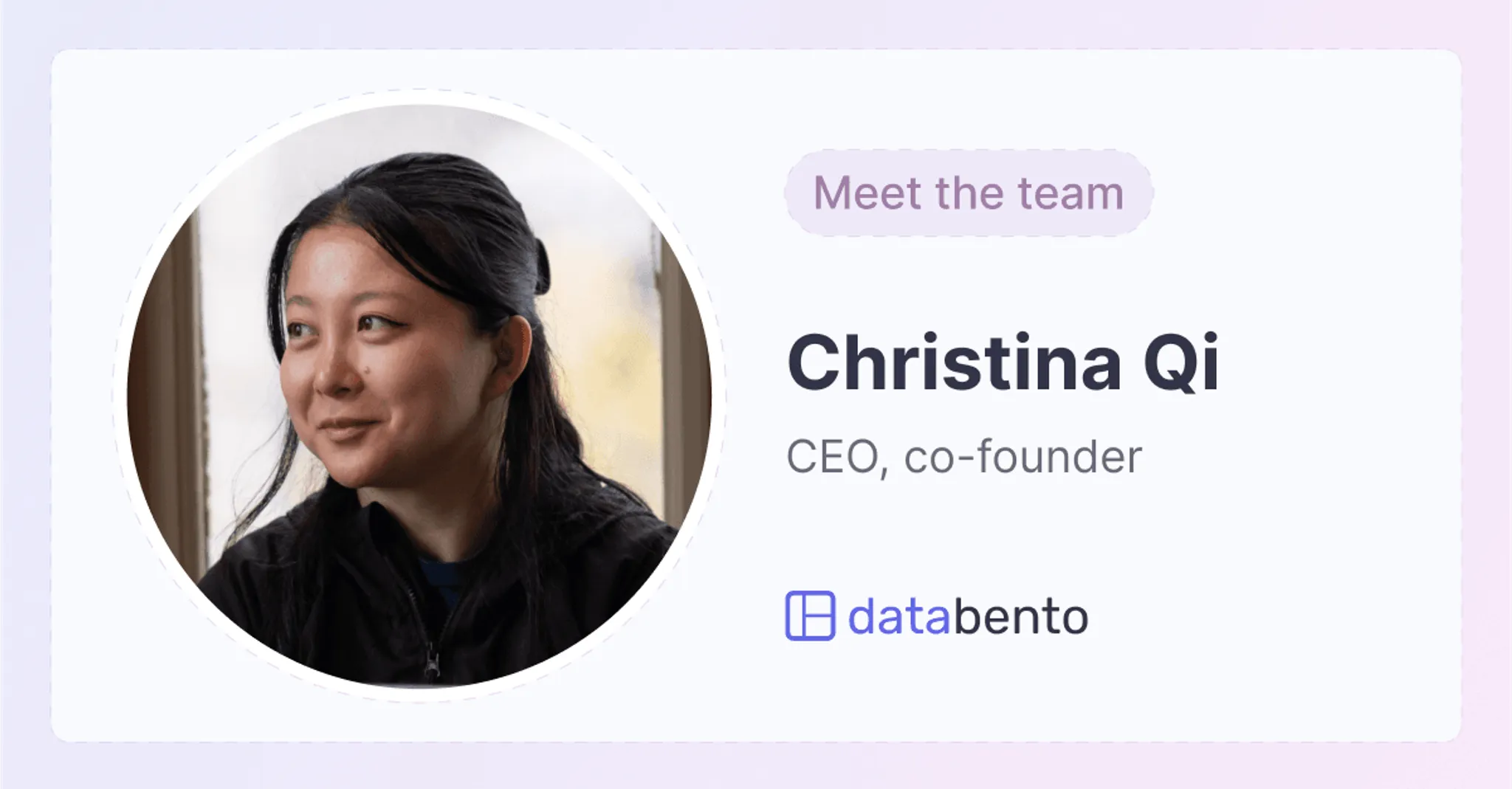 Title picture for Meet the team: Christina Qi, Databento CEO