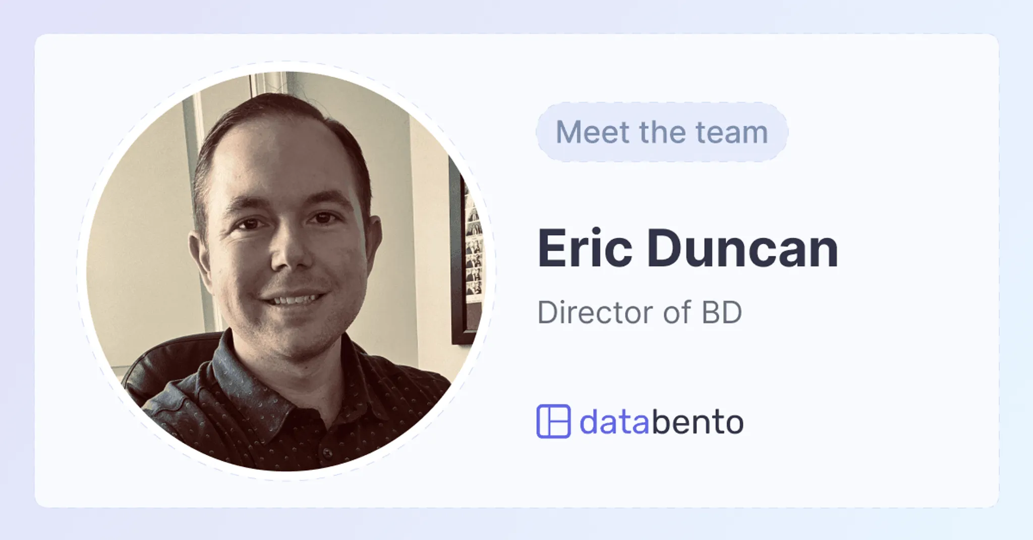 Title picture for Meet the team: Eric Duncan, director of business development