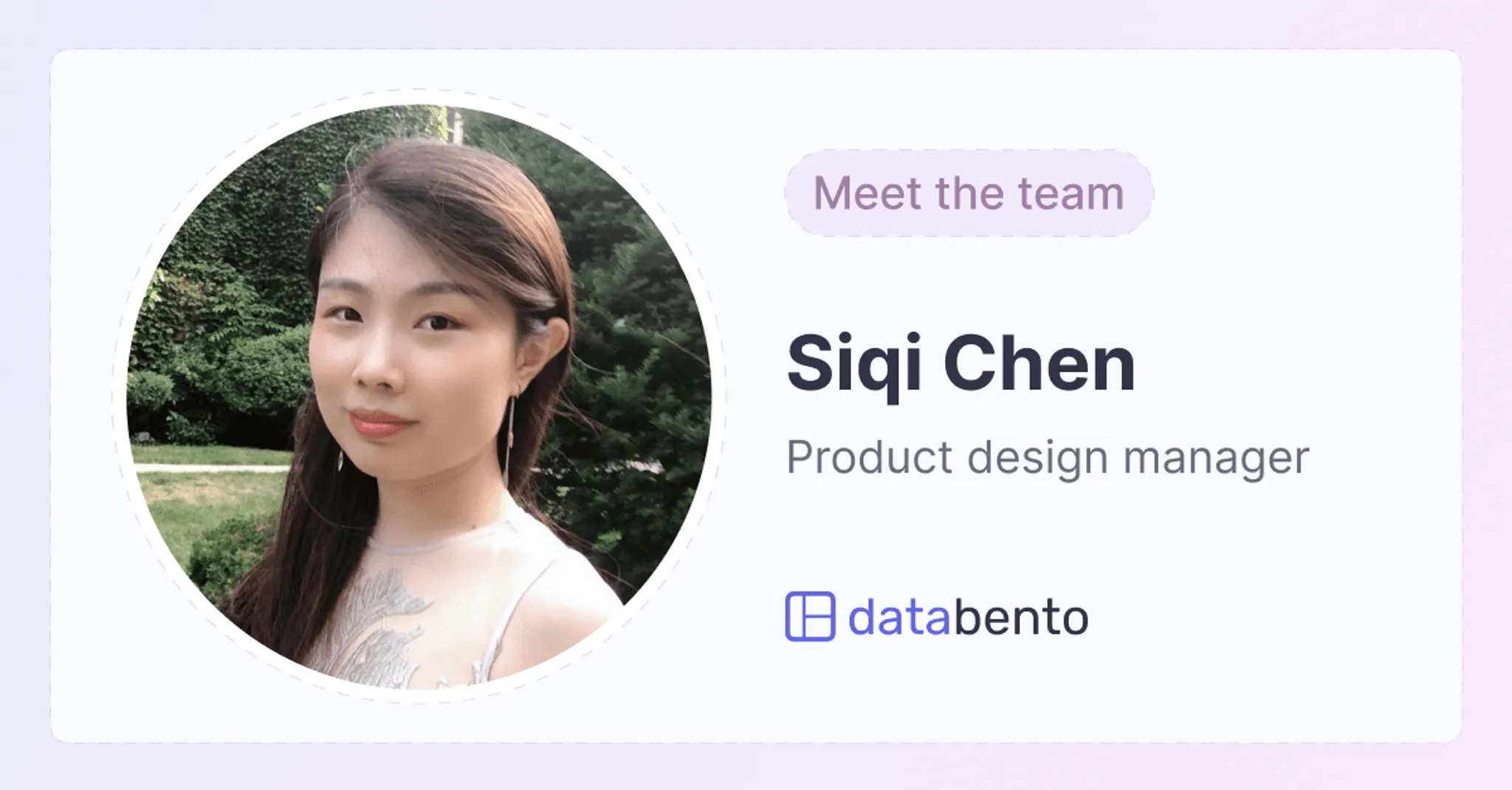 Title picture for Meet the team: Siqi Chen, product design manager