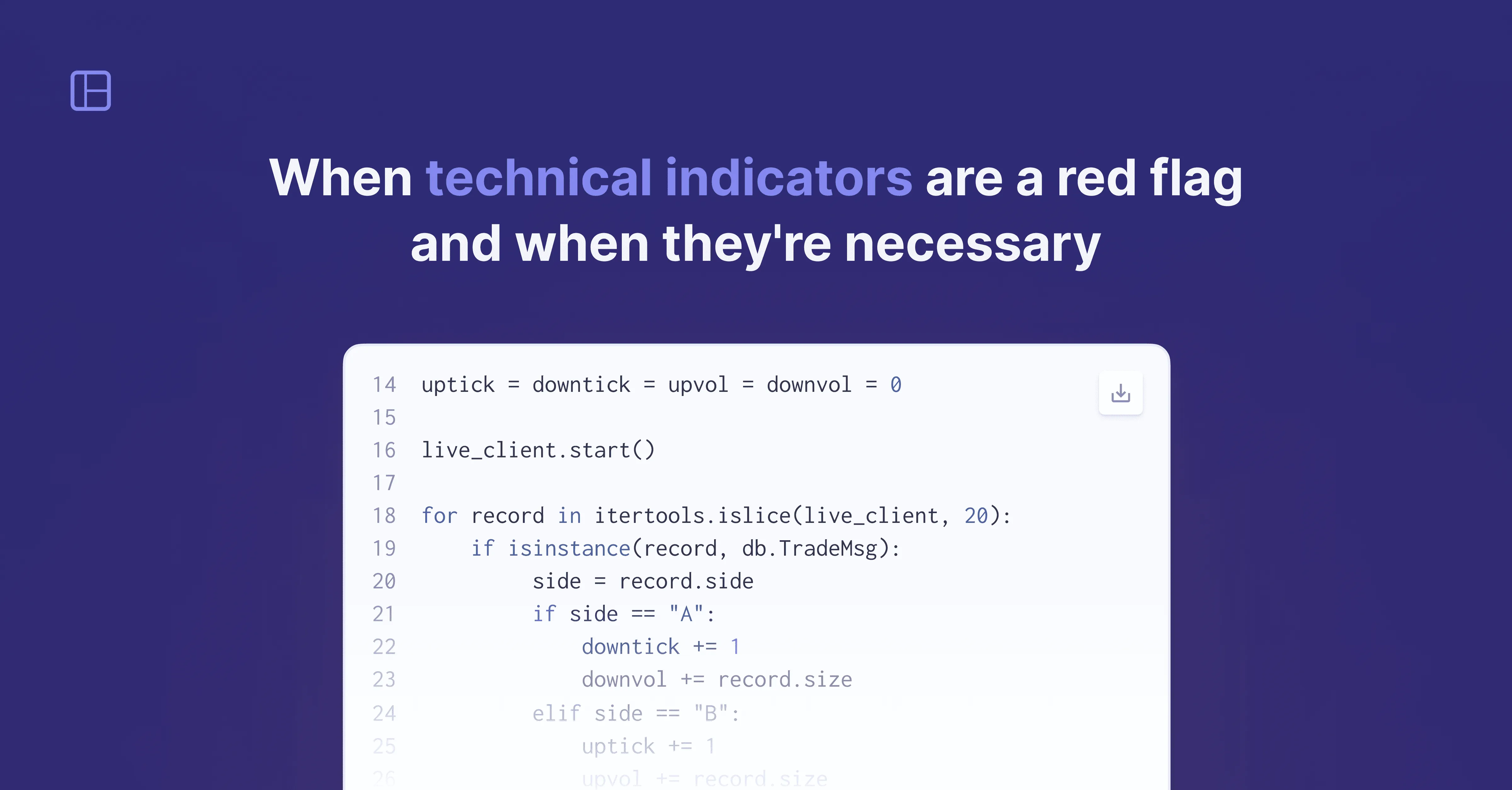 Title picture for When technical indicators are a red flag